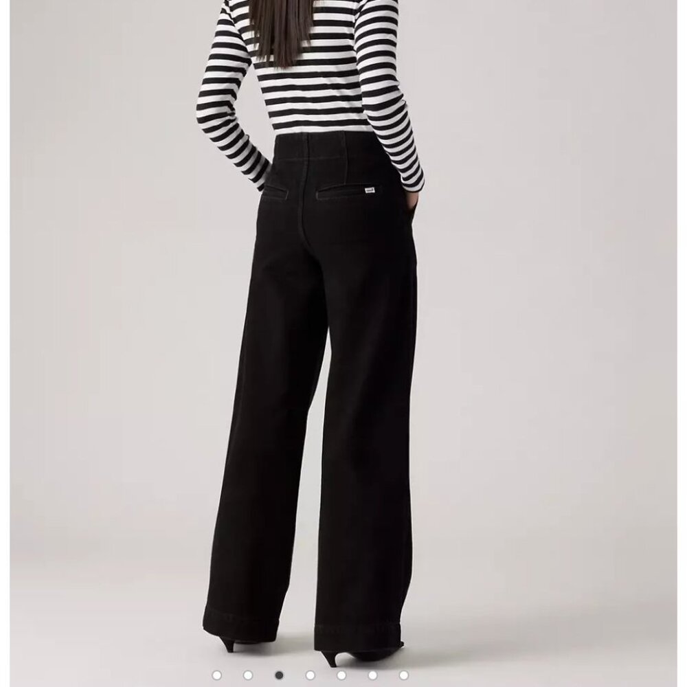 Levi's Premium Ribcage Wide Leg Tailored Women's Jeans in Black Size 27x32 - Picture 2 of 7